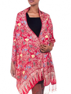 Artisan Crafted Women's Batik Silk Shawl