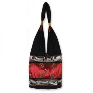 Handcrafted Silk and Cotton Shoulder Bag from Thailand