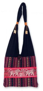 Handmade Cotton Striped Shoulder Bag