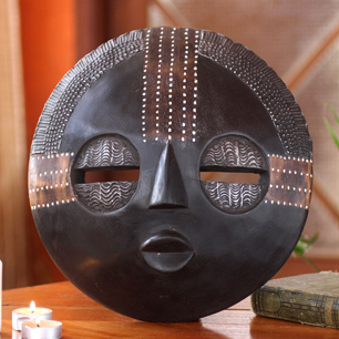 African Wood Mask - Kokobene Luck