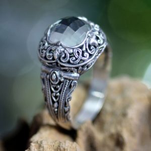 Balinese Prasiolite and Sterling Silver Cocktail Ring, 'Haunting Beauty ' by Kadek Hendra
