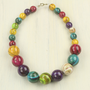 Recycled Plastic Bead Necklace - Wild Planet