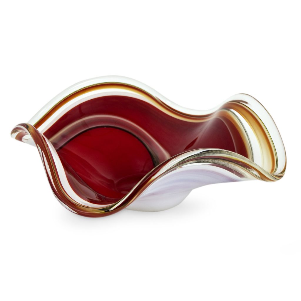 Brazilian Murano Centerpiece Bowl, 'Lava Flow' UNICEF Art