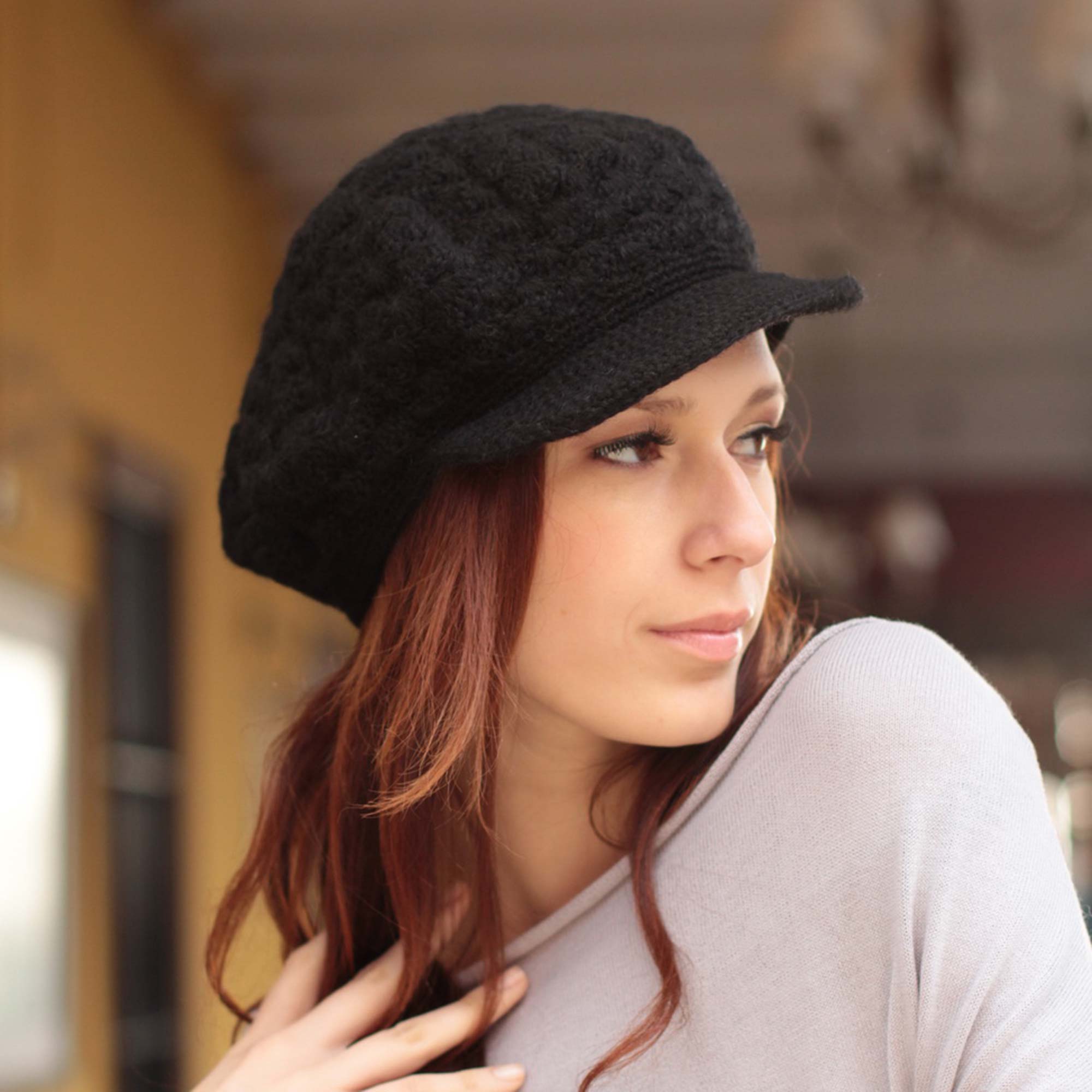 Pure Alpaca Wool Hat, 'Woolen Newsboy Cap'