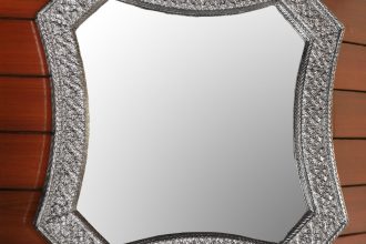 Handcrafted Repoussé Mirror , 'Sparkling Reflections'