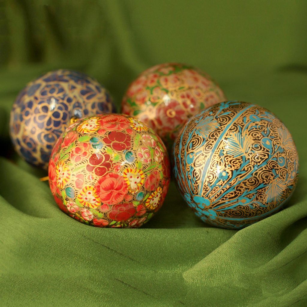 handcrafted papier mache christmas ornaments