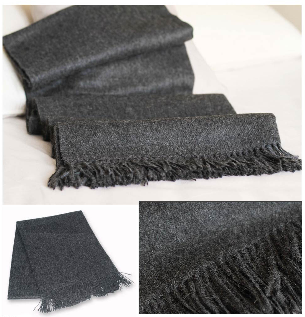 Gray Alpaca Wool Peruvian Throw, 'Warm Winter'