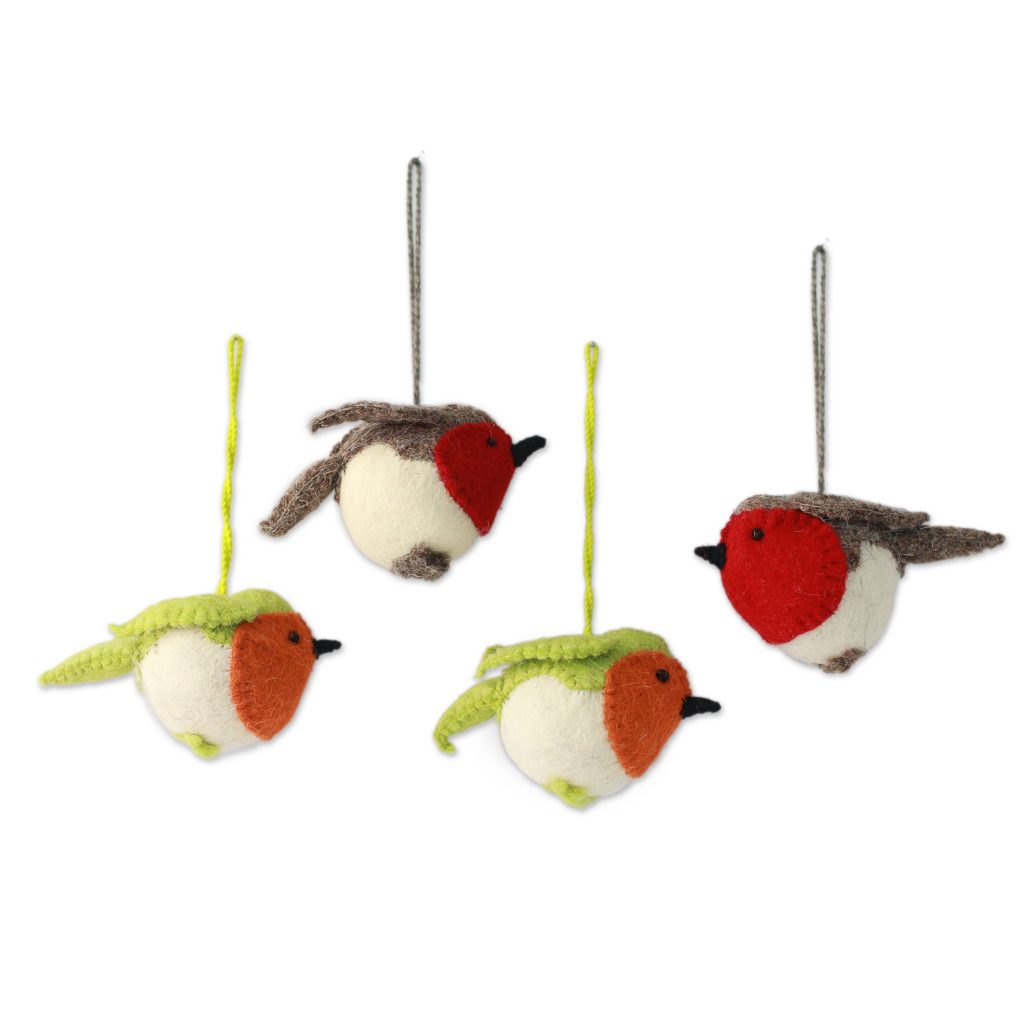 Christmas song bird ornaments