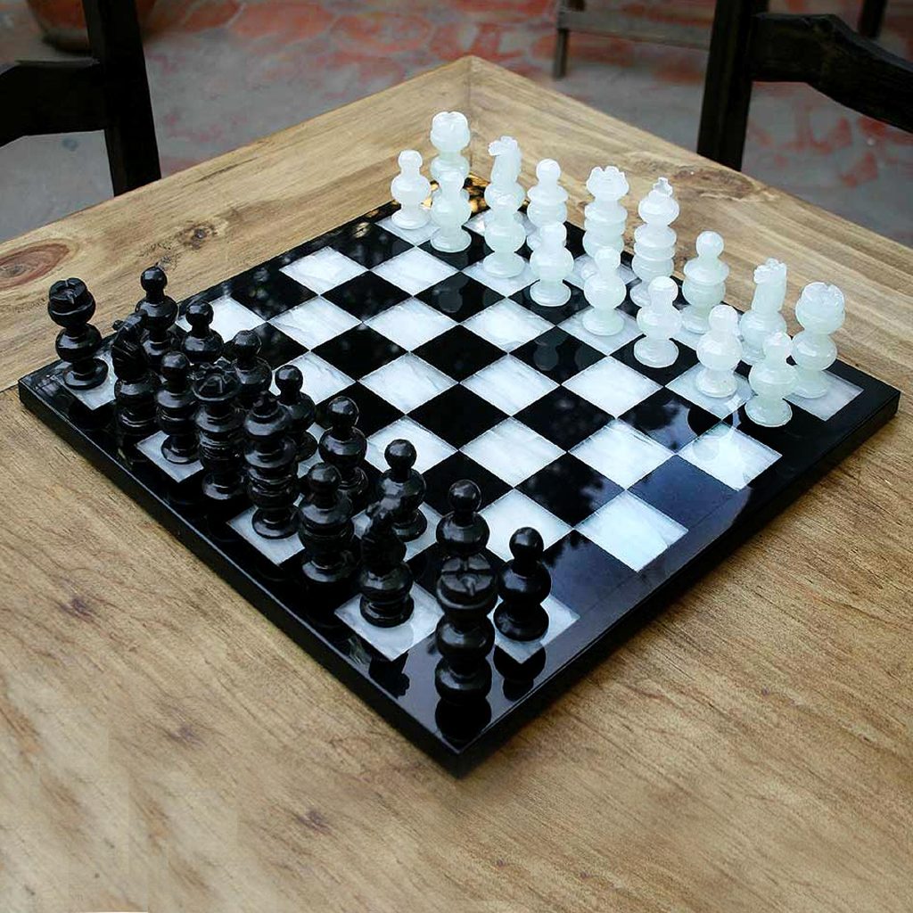 Onyx and Marble Chess Set, 'Classic'