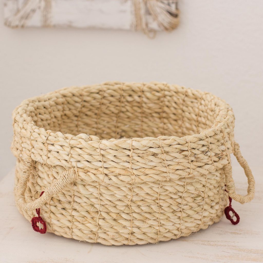 Fair Trade Guatemalan Handmade Maguey Basket by Woman Artisa, 'The Beauty in the Natural'
