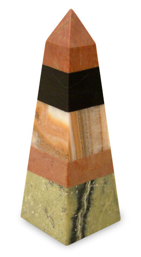 Handcrafted Gemstone Obelisk, 'Nature's Majesty'