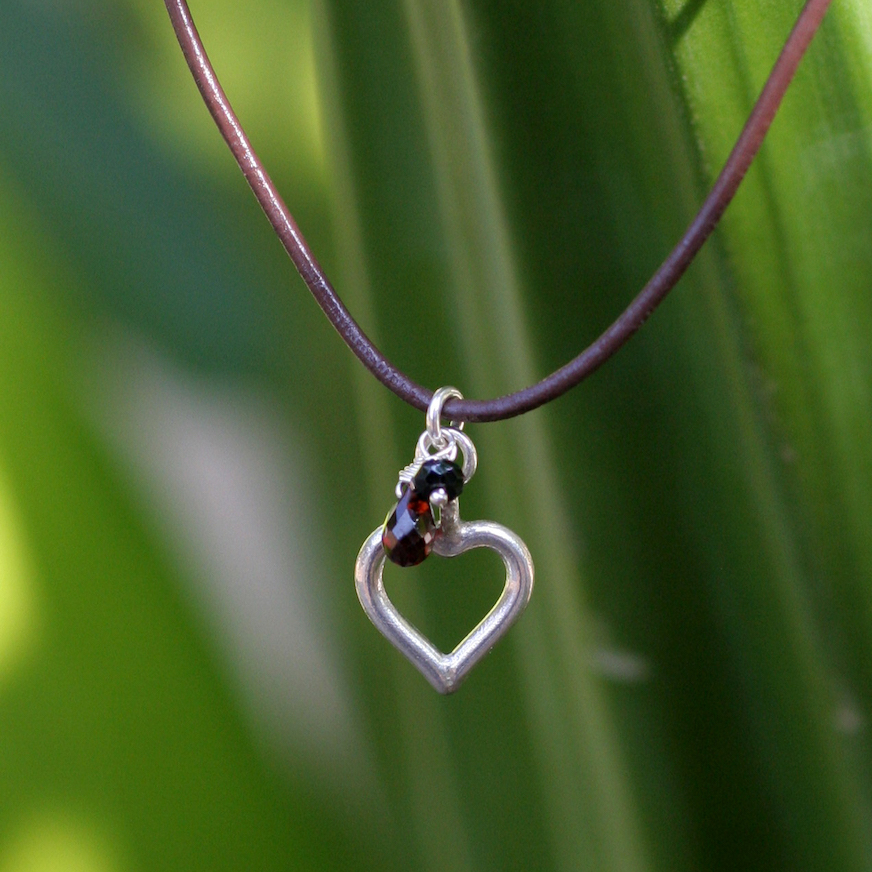 Garnet choker Life in Love sterling silver handmade UNICEF How to layer necklaces