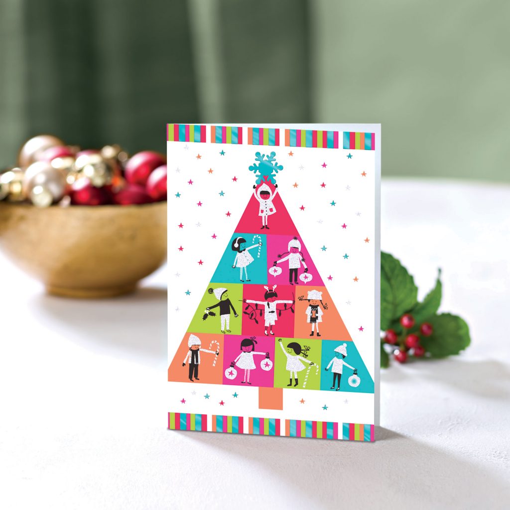 UNICEF Holiday Cards Boxed Set, 'Bright Kids Tree'