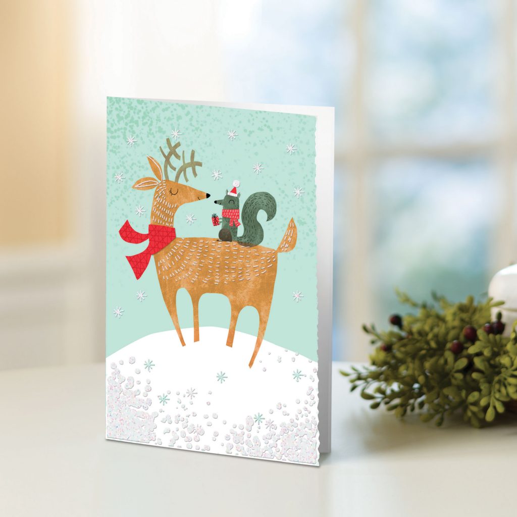 UNICEF Holiday Cards Boxed Set , 'Reindeer and Squirrel' unique christmas cards