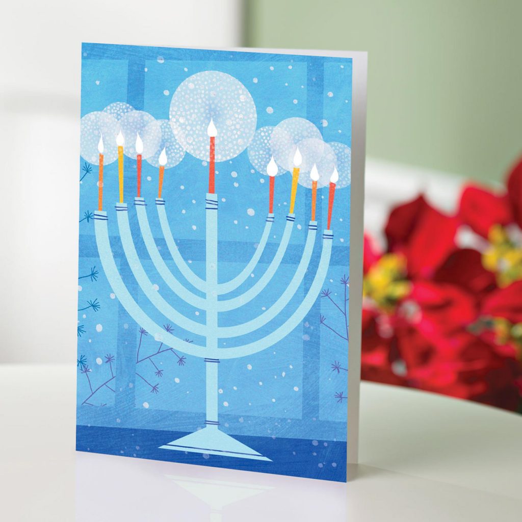 Menorah Set of 12 UNICEF Cards, 'Menorah' perfect greeting card Hannukkah Chanuka Hanukkah