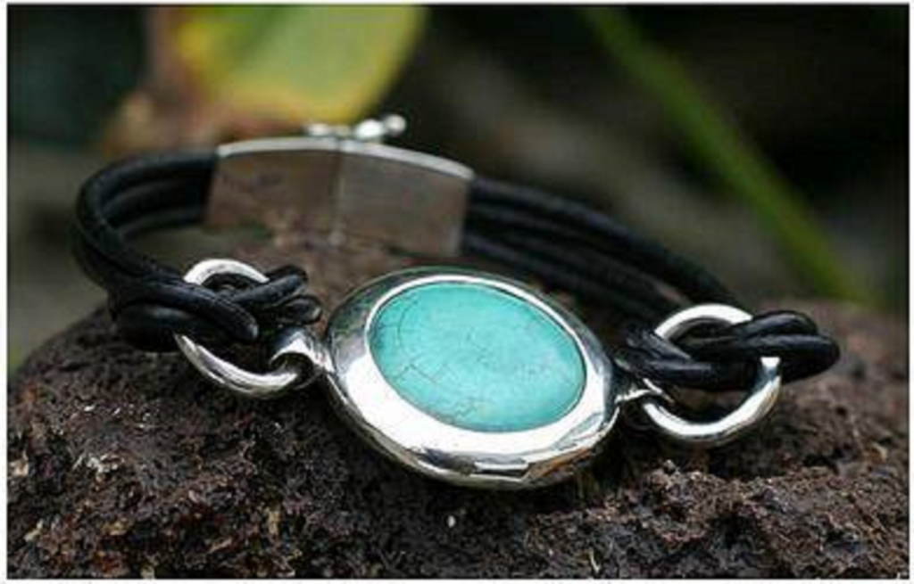 Turquoise and Sterling Silver Bracelet, 'Ocean Queen' Timeless Turquoise Jewelry