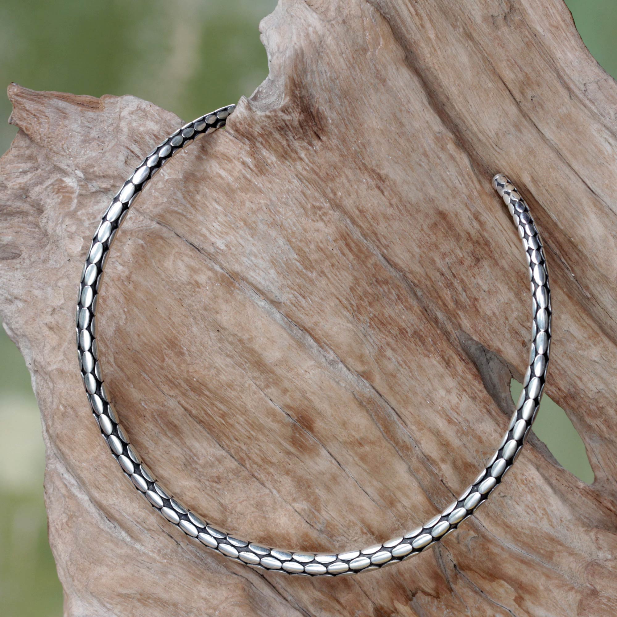 Matching Accessories 'Rice Harvest' Minimalist Sterling Silver Choker from Bali